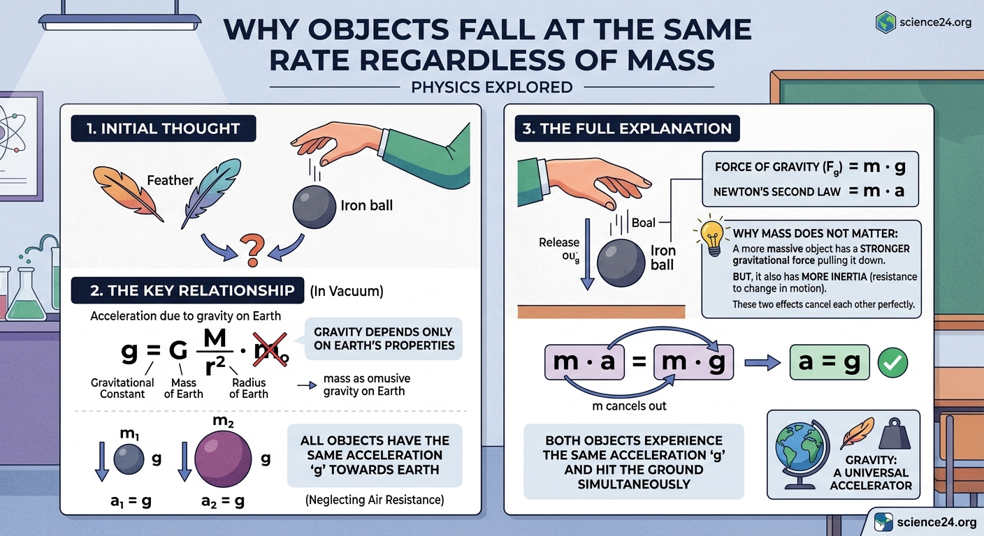 Why Objects Fall at the Same Rate Regardless of Mass — 1