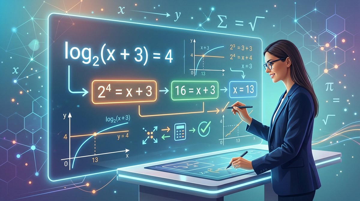 Solving Logarithmic Equations: A Visual Step-by-Step Strategy
