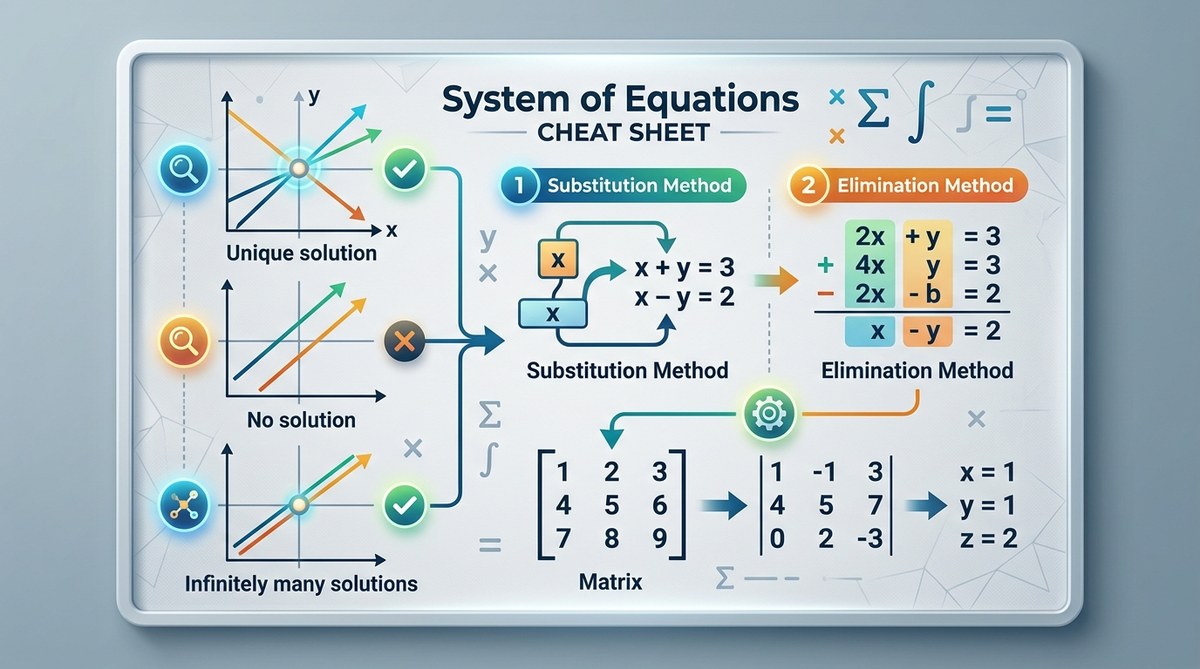 The Ultimate Cheat Sheet for Solving Systems of Equations